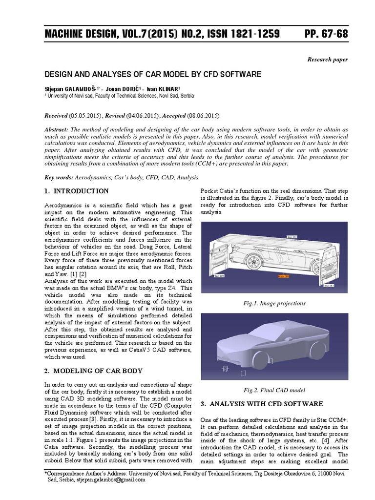 Design and Analyses of Car Model by CFD Software | Download Free PDF ...