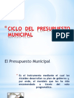 CICLO DEL PRESUPUESTO MUNICIPAL 26 Sep-2017