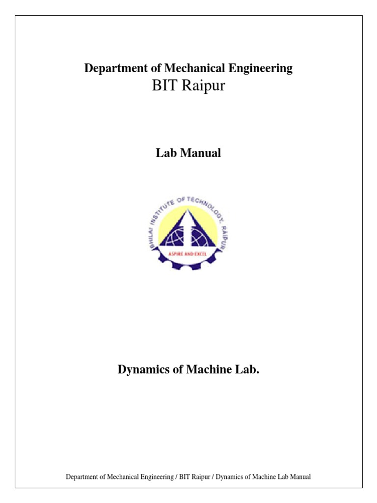 Dynamics of Machine Lab PDF Gyroscope Oscillation