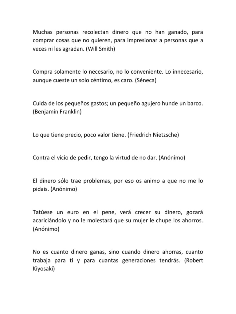 Reflexiones sobre el Dinero y su Valor | PDF