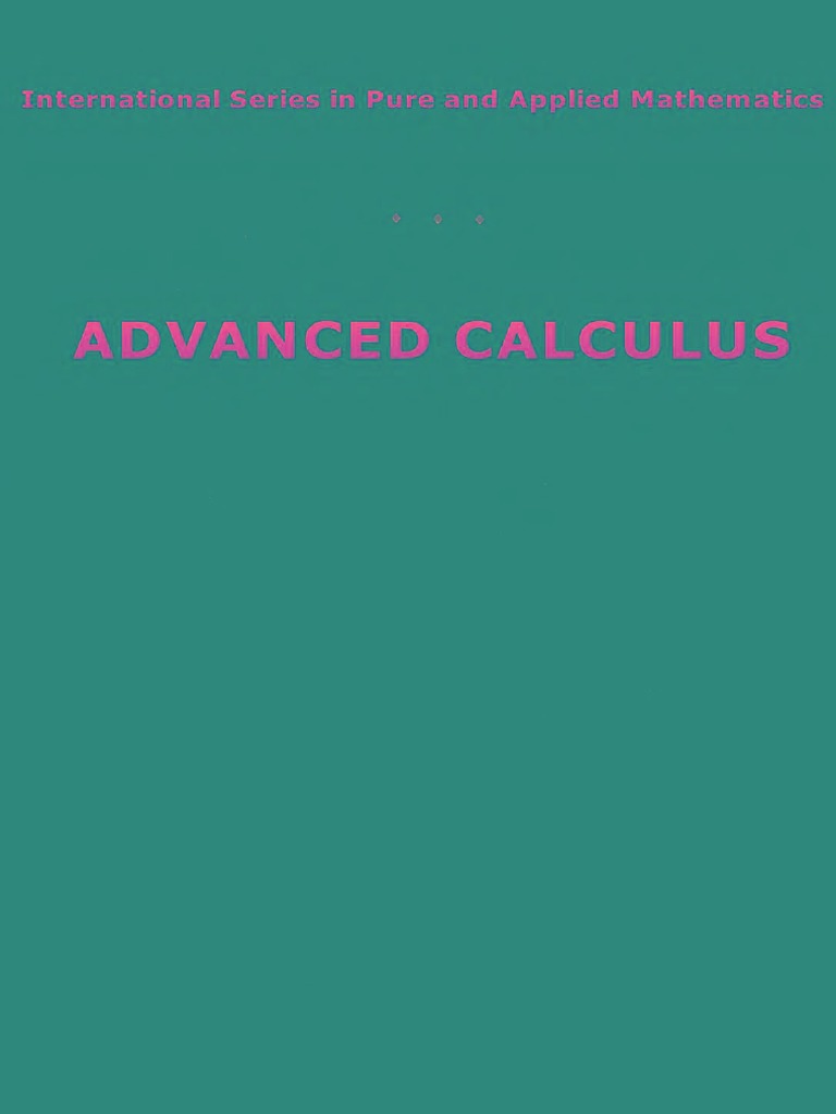Advanced Calculus-Buck | PDF