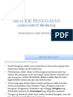 Metode PENUGASAN - Maksimasi Dan Minimasi