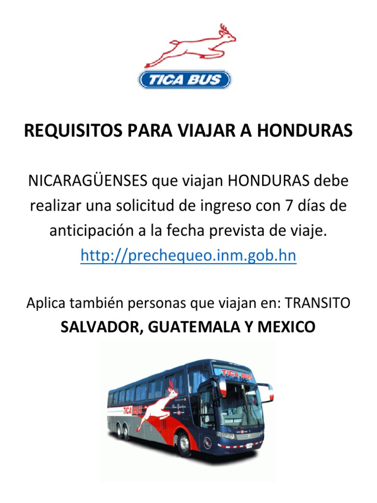 Requisitos para Viajar A Honduras PDF