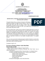 Mb - Comunicado 13-XI - Mendes Bota Orador Convidado Para Falar de Mota Pinto, Em Viana Do Castelo