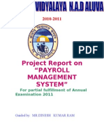 Project Report On "Payroll Management System": For Partial Fulfillment of Annual Examination 2011