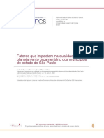 Fatores que impactam na qualidade do planejamento orçamentário dos municípios do estado de São Paulo