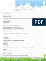 Functions of Parts of An Animal Cell