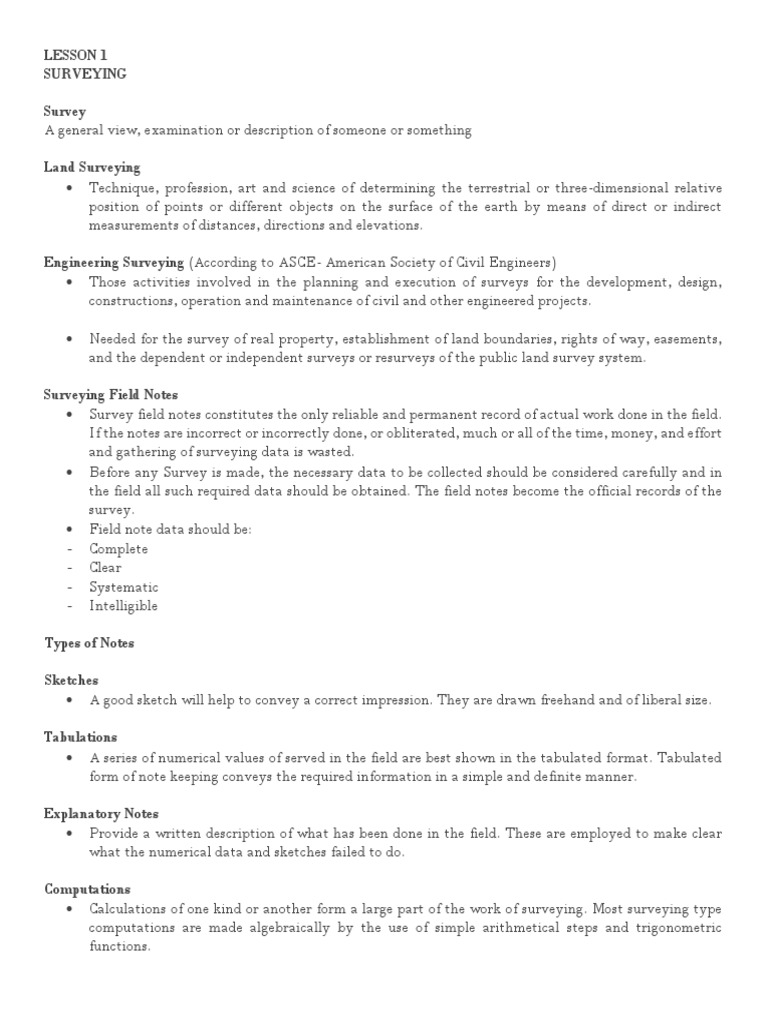 SURVEYING Edited | Download Free PDF | Surveying | Errors And Residuals