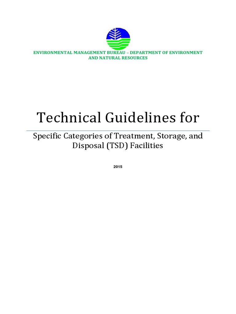 Technical Guidelines For Specific Categories of TSD Facilities PDF