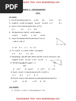 CBSE Class 10 Applications of Trigonometry PDF