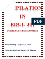 CURRICULUM DEVELOPMENT COMPILATION OF WRITTEN WORKS