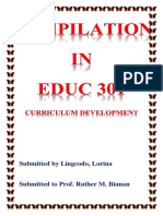 Curriculum Development Compilation of Written Works