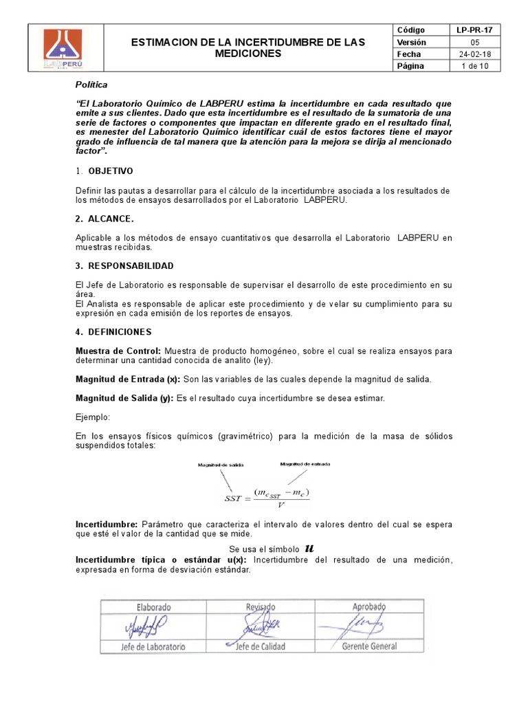 Estimación de Incertidumbre en Mediciones | PDF | Teoría de la ...