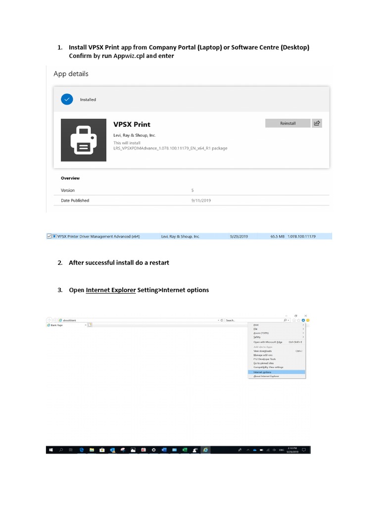 VPSX Print App Installation Guide | PDF