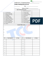 班前会ToolBox Meeting Record Form