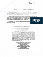 Secretary Certificate 1999