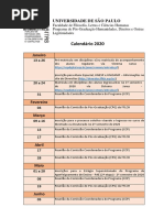 Calendário de Pós-Graduação - 2020