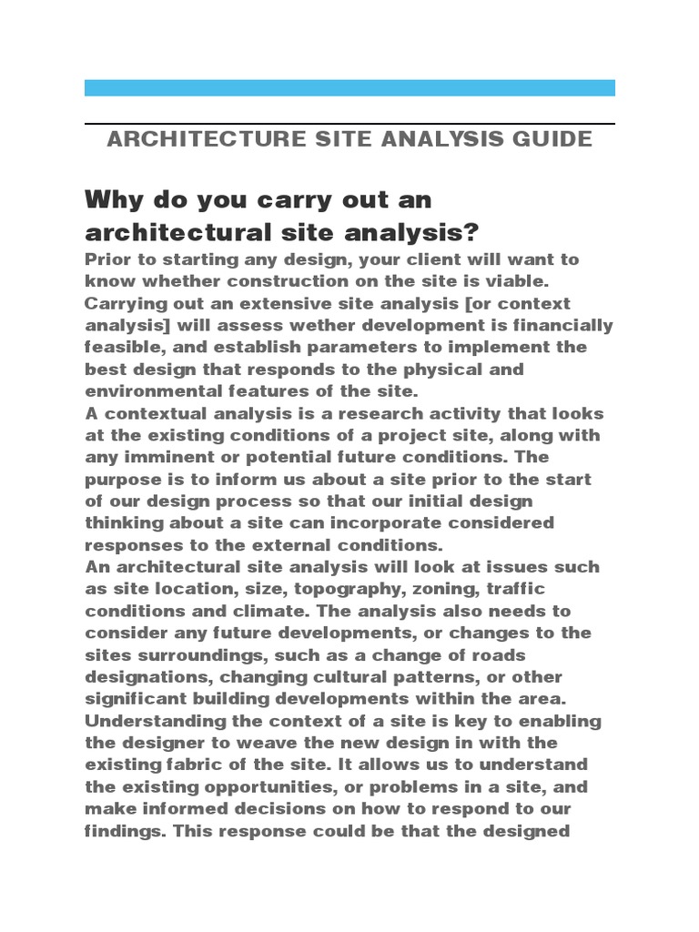 Comprehensive Site Analysis Guide | PDF | Design | Zoning