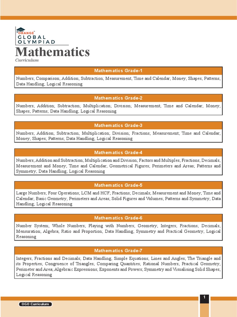 Math Curriculum PDF Area Geometry