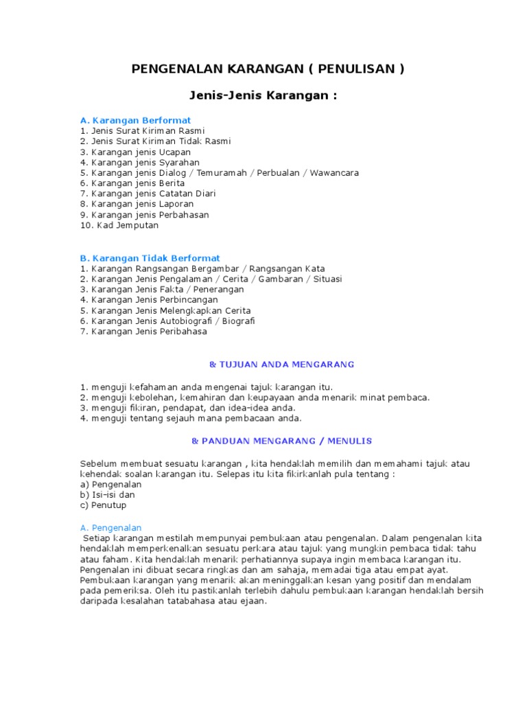 Pengenalan Karangan | PDF