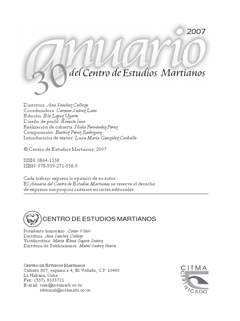 Anuario 30 | PDF | Publicación | Cuba