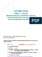 Cutting Tools - Factors Affecting Tool Life & Recent Developments