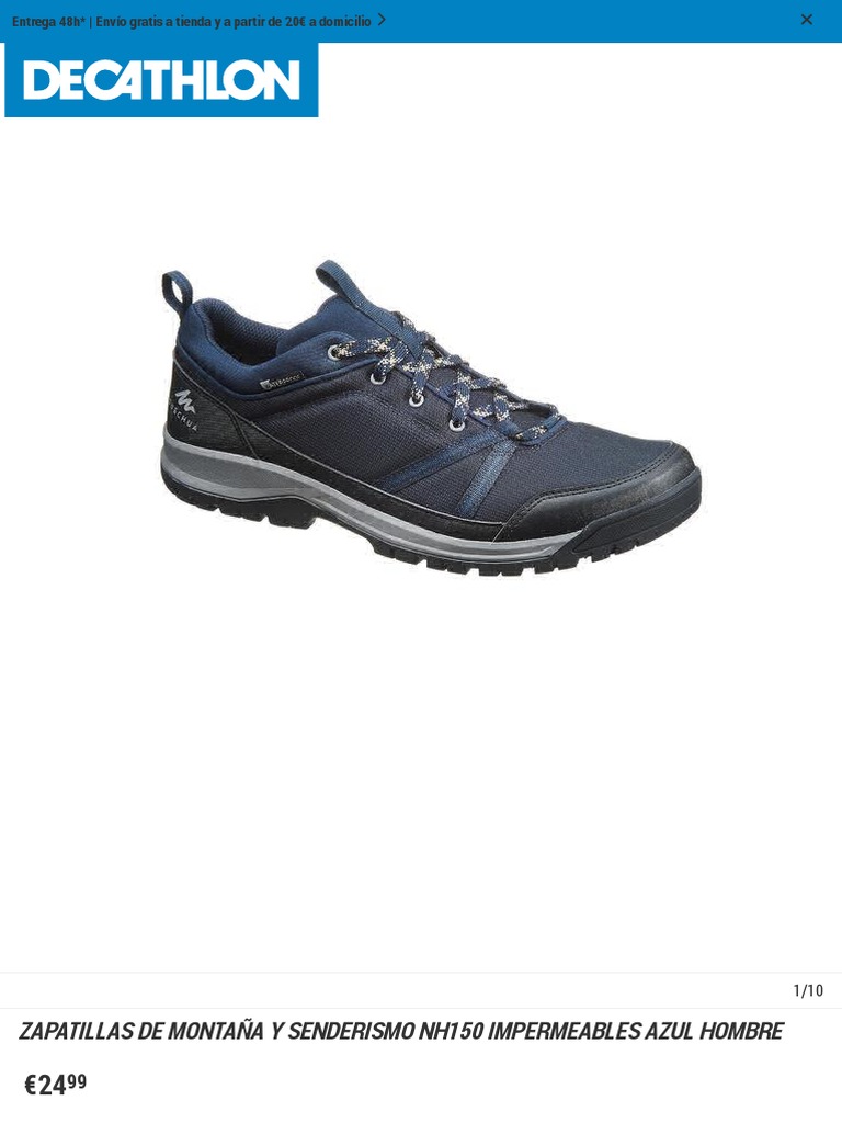 Zapatillas de y Senderismo NH150 Impermeables Azul Hombre Quechua - Decathlon | PDF Zapato | Deportes