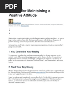 Maintaining a Positive Attitude