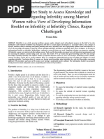 An Explorative Study To Assess Knowledge and Attitude Regarding Infertility Among Married Women With A View of Developing Information Booklet On Infertility at Infertility Clinics, Raipur Chhattisgarh