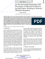 A Study to Assess the Knowledge Regarding CDC Guidelines on Prevention of Infection in Intensive Care Units among Staff Nurses Working in Selected Hospitals Bangalore