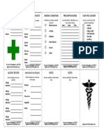 Wallet Medical Information Card