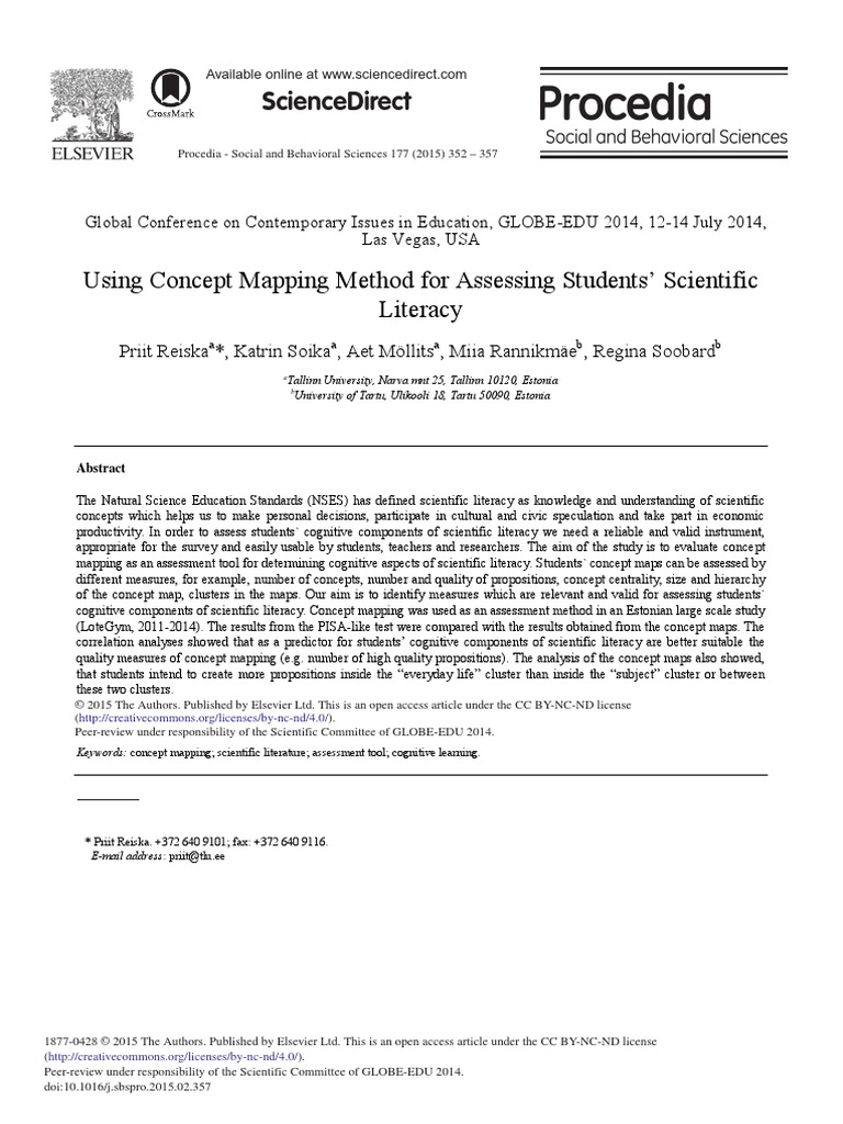 Using Concept Mapping Method For Assessing Students Scientific Literacy ...