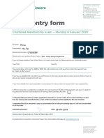 January CM Examination Entry Form 078392981