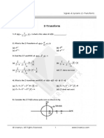 Signals and Systems (Practice Questions - Z-Transform) PDF