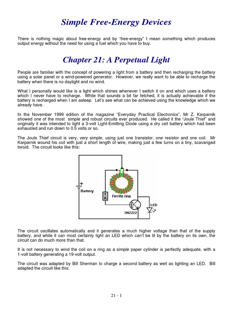 Joule Thief Circuit PDF Relay Series And Parallel Circuits
