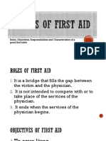 Essential roles, objectives and skills of a first aider