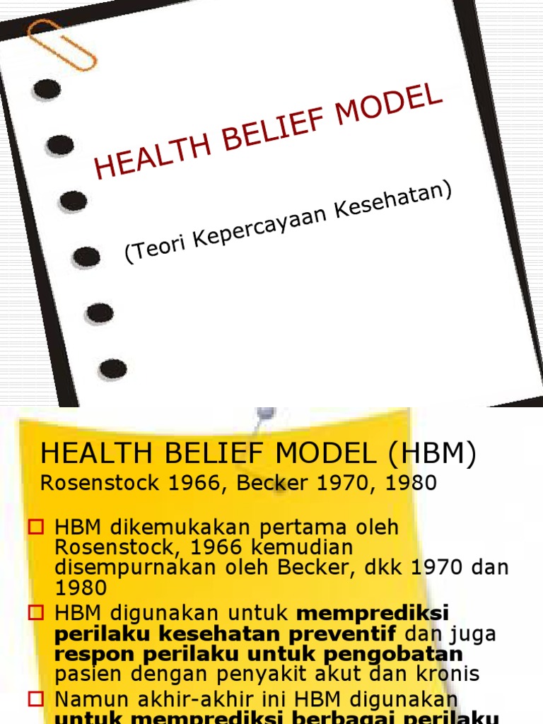 Teori Health Belief Model oleh Rosenstock | PDF | Kesehatan Holistik