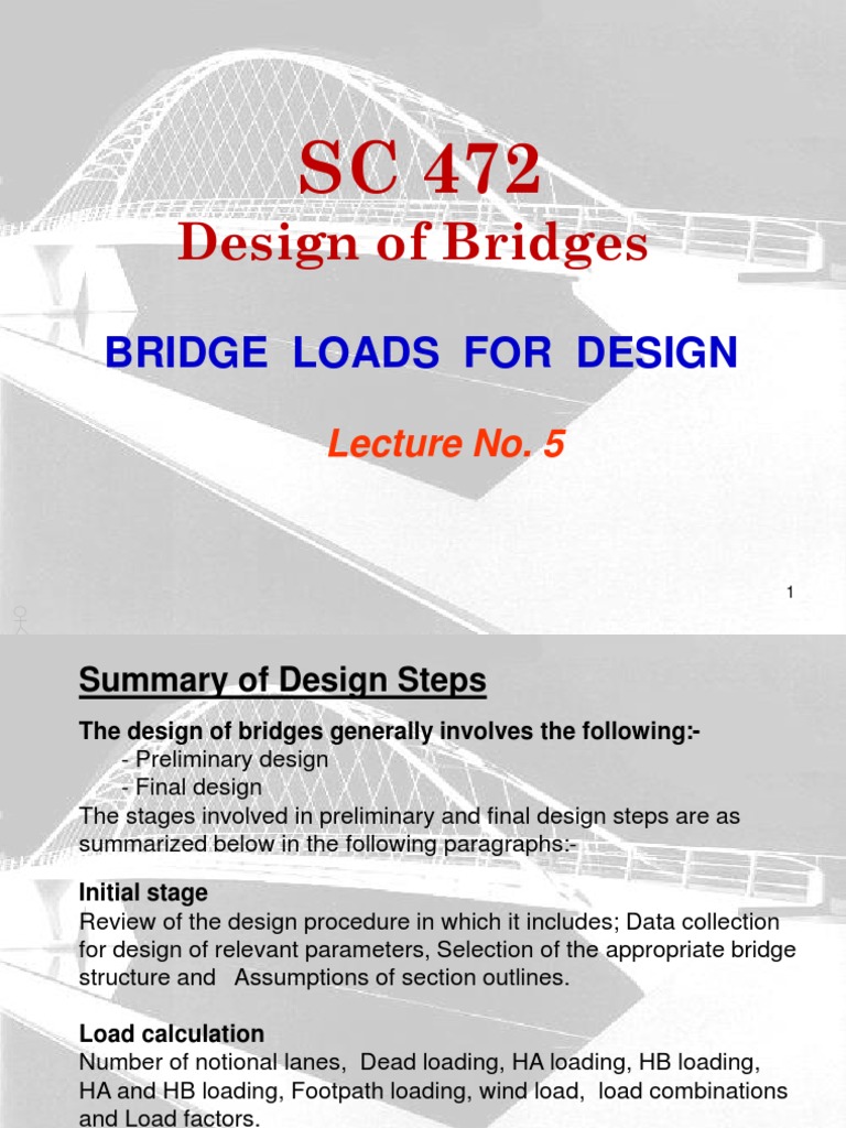 Lecture No.5 - Bridge-Loads | PDF | Bridge | Truss