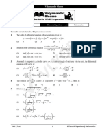 Vidyamandir Classes Practice Test on Differential Equations