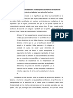 Principio de La Necesidad de La Prueba y de La Prohibición de Aplicar El Conocimiento Privado Del Juez Sobre Los Hechos