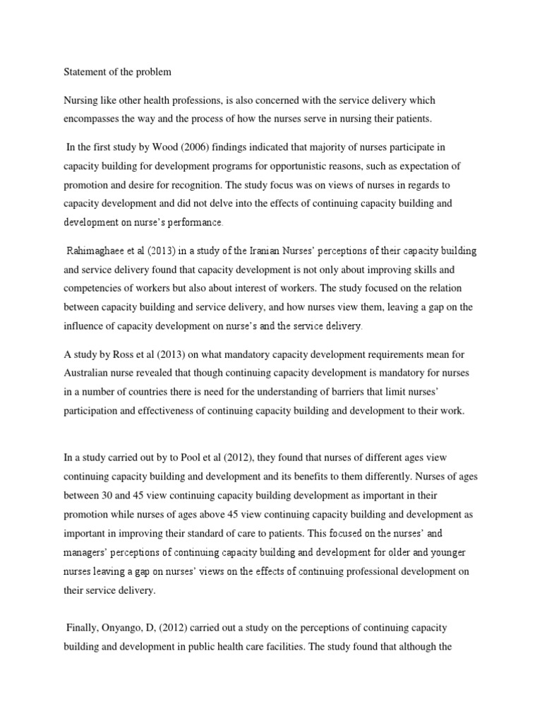 Impact of Capacity Building on Nursing Care | PDF | Nursing | Capacity ...