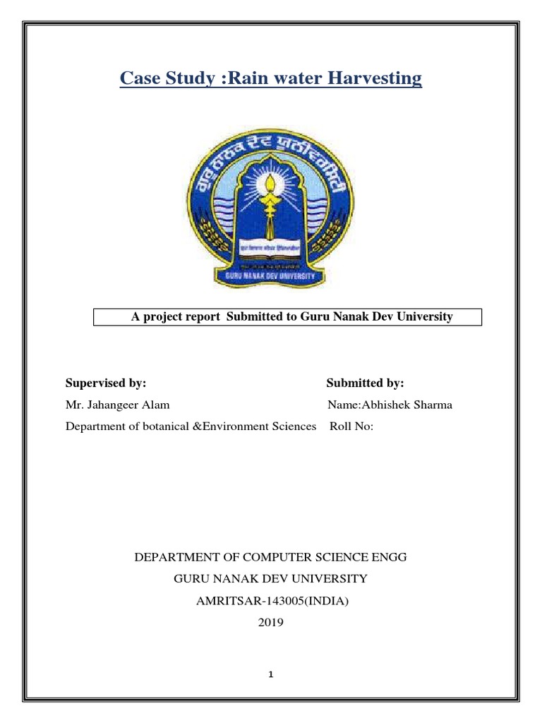 Rain Water Harvesting Project Report | PDF | Groundwater | Surface Runoff
