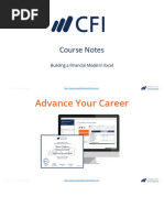 Building A Financial Model in Excel Course Notes