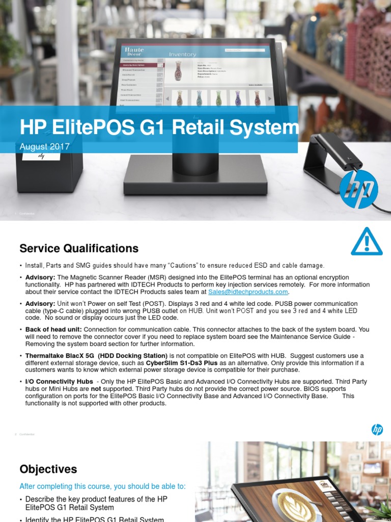 HP ElitePOS G1 Retail System WBT 08-05-2017 | PDF | Usb | Windows 10