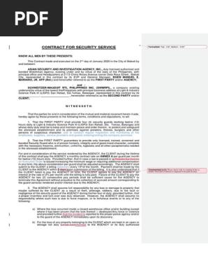 Contract of Security Services