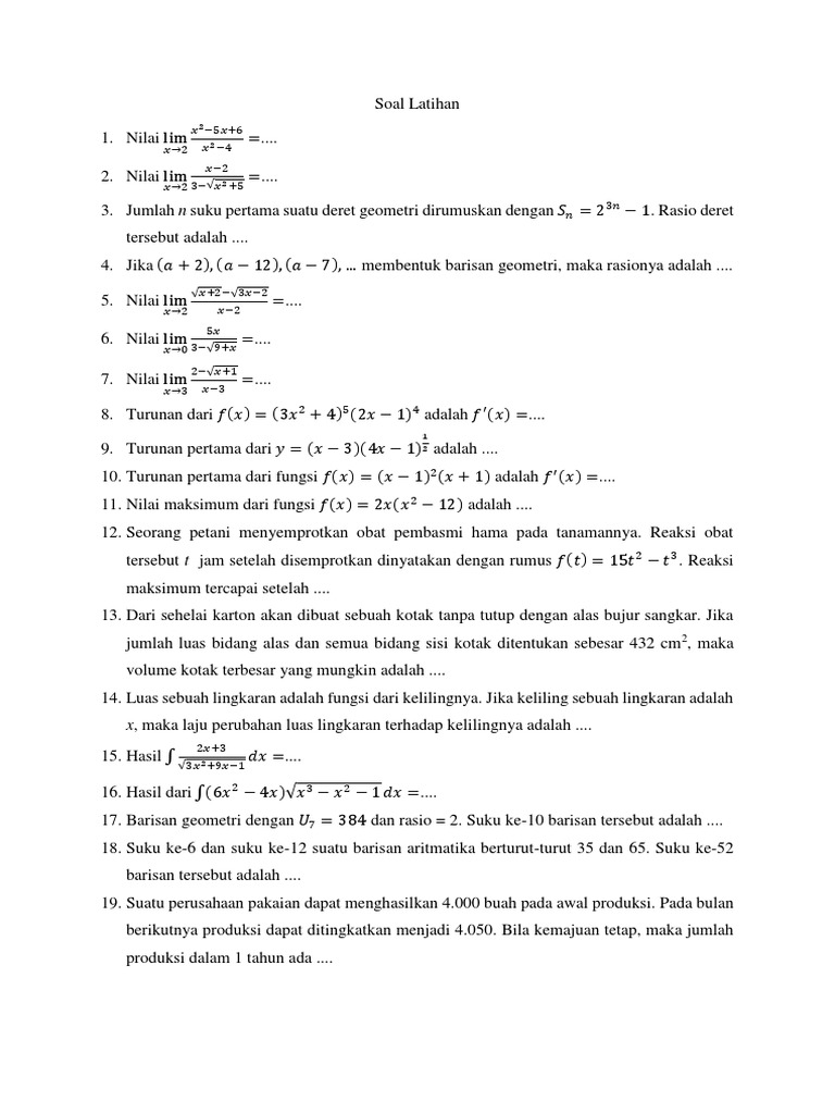 Soal Latihan | PDF | Metode & Bahan Ajar | Komputer