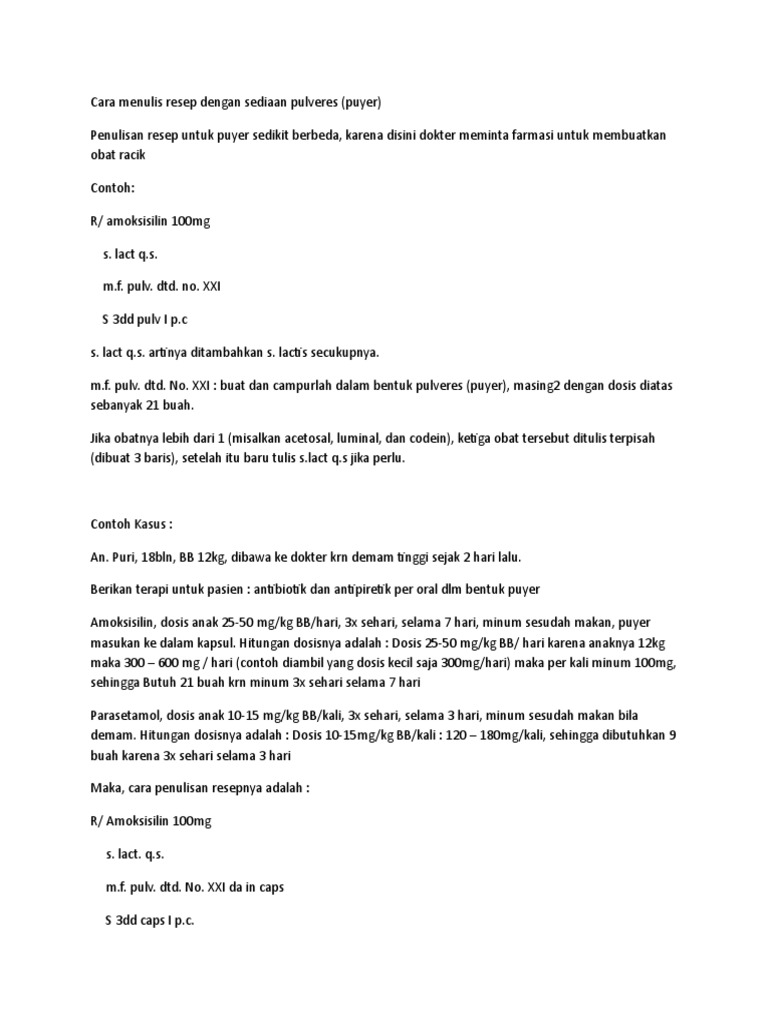 Penulisan Resep | PDF