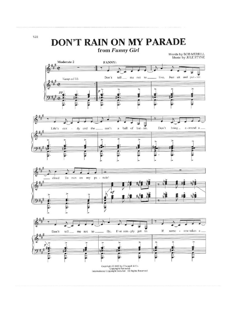 Don T Rain On My Parade Funny Girl PDF