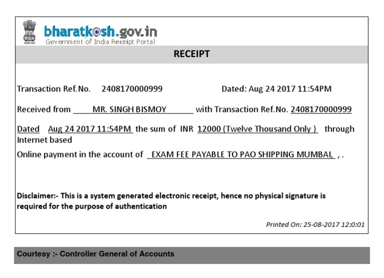 Transaction Receipt PDF | PDF