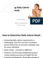 Determining Daily Calorie Needs